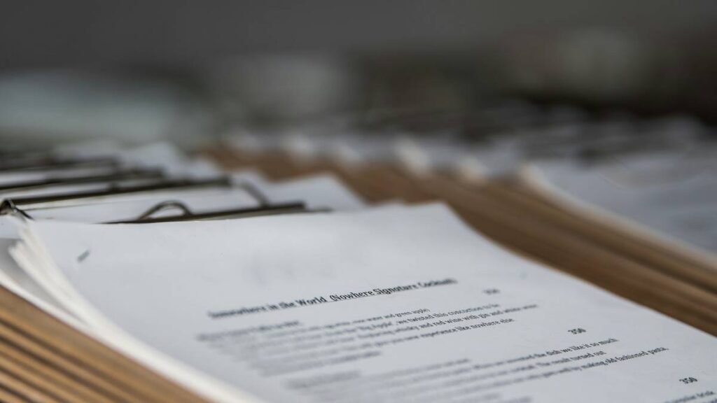 restaurant menus on clipboards close up